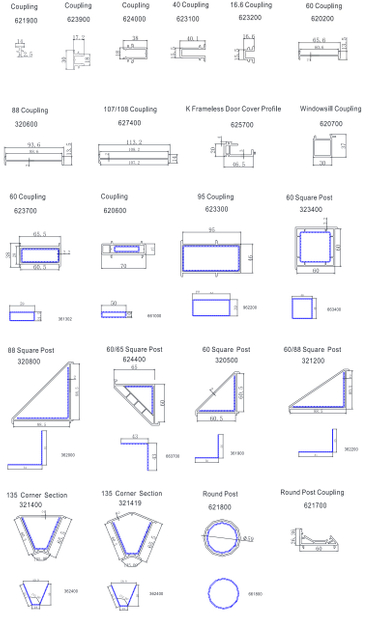 Coupling Profiles of Windoors & Doors