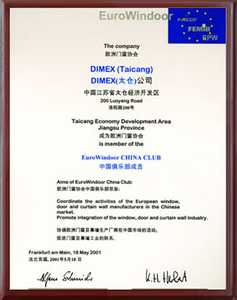 Casement Windows certificate-DIMEX